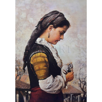 РЕПРОДУКЦИИ НА КАРТИНИ Селско момиче с гълъб (1902)